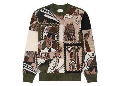 Pre-owned Aimé Leon Dore Men's Aime Leon Dore Molina Patchwork Crewneck Sweatshirt Sweater