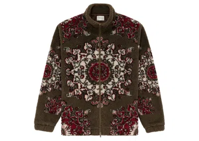 Pre-owned Aimé Leon Dore Men's Aime Leon Dore Motif Fleece Zipup Jacket In Olive