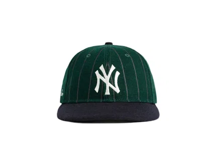 Pre-owned Aimé Leon Dore Men's Aime Leon Dore New Era Wool Pinstripe Yankee Hat In Green/navy Blue