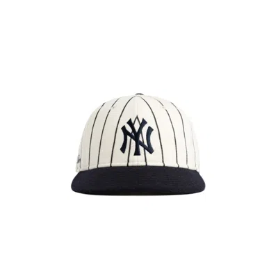 Pre-owned Aimé Leon Dore Men's Aime Leon Dore New Era Wool Pinstripe Yankee Hat In White/navy Blue In Multi