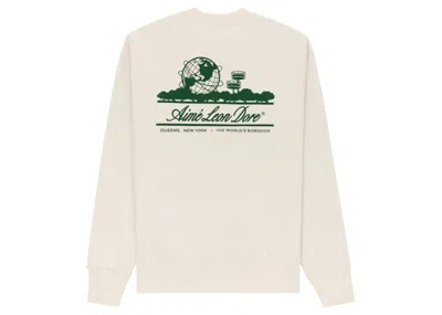 Pre-owned Aimé Leon Dore Men's Aime Leon Dore Unisphere Crewneck Sweatshirt In Cream