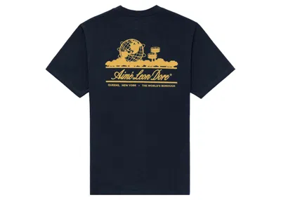 Pre-owned Aimé Leon Dore Men's Aime Leon Dore Unisphere Shortsleeve Tee Shirt In Navy Blue