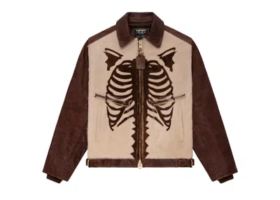 Pre-owned Aimé Leon Dore Men's Aime Leon Dore Vanson Pony Hair Bones Jacket In Brown