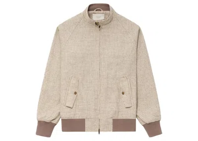 Pre-owned Aimé Leon Dore Men's Aime Leon Dore Wool Harrington Jacket In Cream Houndstooth