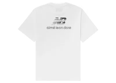 Pre-owned Aimé Leon Dore Men's Aime Leon Dore X New Balance Logo Tee Shirt In White