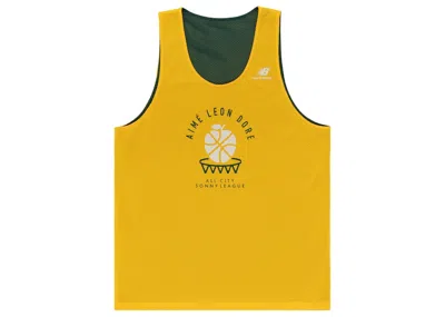 Pre-owned Aimé Leon Dore Men's Aime Leon Dore X New Balance Sonny League Reversible Jersey In Green/yellow