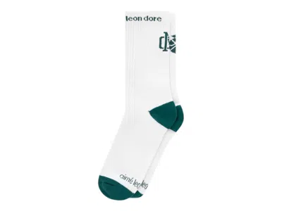 Pre-owned Aimé Leon Dore Men's Aime Leon Dore X New Balance Sonny Ny Performance Sock In White/green