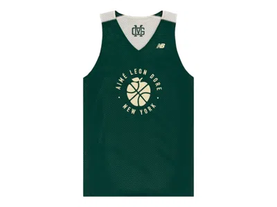 Pre-owned Aimé Leon Dore Men's Aime Leon Dore X New Balance Sonny Ny Reversible Jersey In Green/cream In Multi