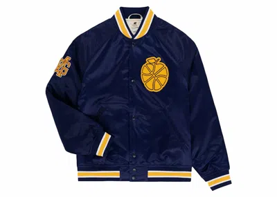 Pre-owned Aimé Leon Dore Men's Aime Leon Dore X New Balance Sonny Ny Satin Team Jacket In Navy Blue