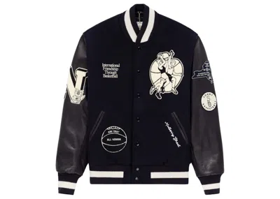 Pre-owned Aimé Leon Dore Men's Aime Leon Dore X New Balance Varsity Jacket In Navy Blue
