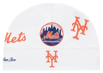 Pre-owned Aimé Leon Dore Men's Aime Leon Dore X New Era Mets Fleece Skull Cap In White