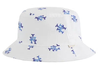 Pre-owned Aimé Leon Dore Men's Aime Leon Dore X New Era Mets Nylon Bucket Hat In White