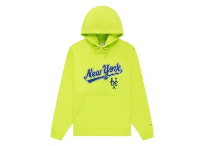 Pre-owned Aimé Leon Dore Men's Aime Leon Dore X New York Mets Logo Hoodie In Lime Green