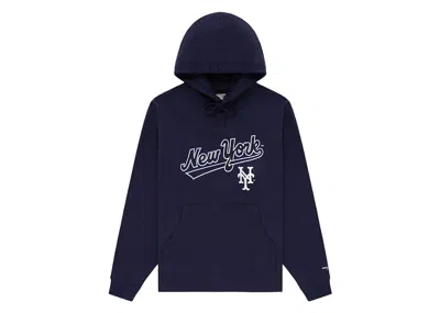 Pre-owned Aimé Leon Dore Men's Aime Leon Dore X New York Mets Logo Hoodie In Navy Blue