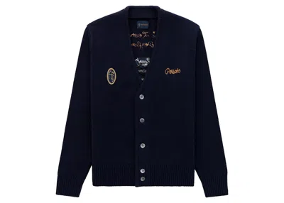 Pre-owned Aimé Leon Dore Men's Aime Leon Dore X Porsche 356 Cardigan In Navy Blue