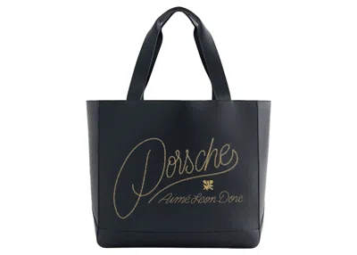 Pre-owned Aimé Leon Dore Men's Aime Leon Dore X Porsche 356 Leather Tote In Navy Blue