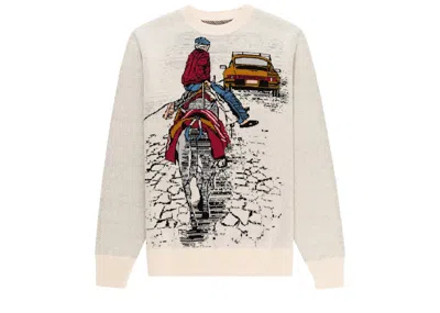 Pre-owned Aimé Leon Dore Men's Aime Leon Dore X Porsche 911sc Pappou Sweater In Off White