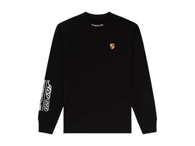Pre-owned Aimé Leon Dore Men's Aime Leon Dore X Porsche 993 Turbo Logo Longsleeve Tee Shirt In Jet Black
