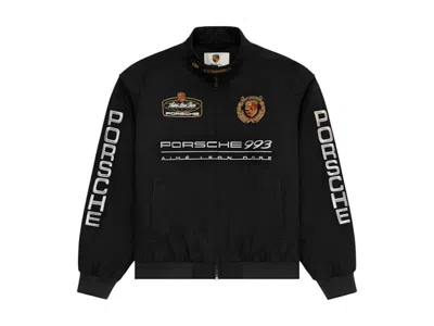 Pre-owned Aimé Leon Dore Men's Aime Leon Dore X Porsche 993 Turbo Racing Jacket In Jet Black
