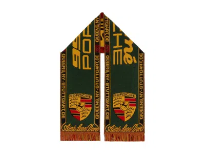 Pre-owned Aimé Leon Dore Men's Aime Leon Dore X Porsche 993 Turbo Wool Souvenir Scarf In Green