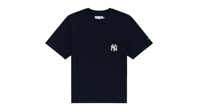 Pre-owned Aimé Leon Dore Men's Aime Leon Dore Yankees Chainstitch Pocket Tee Shirt In Navy Blue