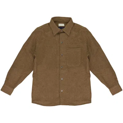 Pre-owned Aimé Leon Dore Merino Wool Button Down Shirt 'brown' | Men's Size Xs