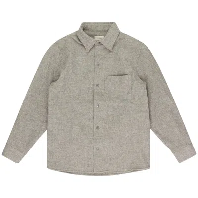 Pre-owned Aimé Leon Dore Merino Wool Button-down Shirt 'oatmeal' | Cream | Men's Size S In White