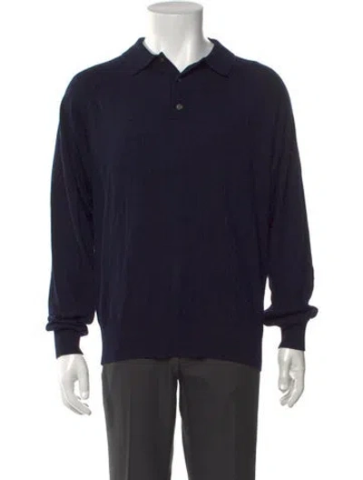 Pre-owned Aimé Leon Dore Merino Wool Collar Polo Shirt In Blue