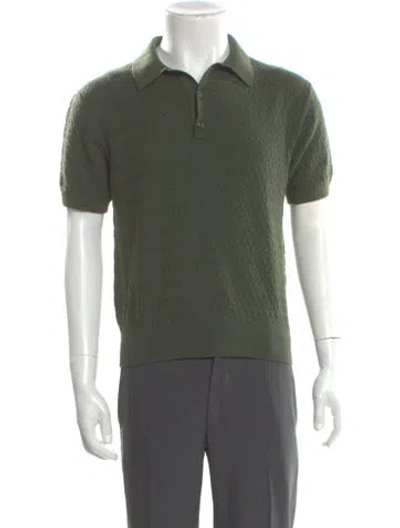 Pre-owned Aimé Leon Dore Merino Wool Crew Neck Polo Shirt In Green