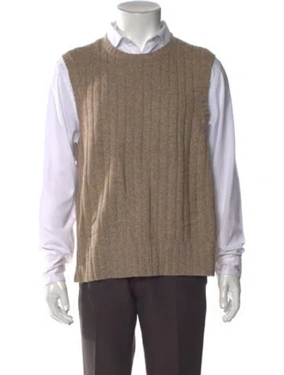 Pre-owned Aimé Leon Dore Merino Wool Crew Neck Sweater Vest In Neutral