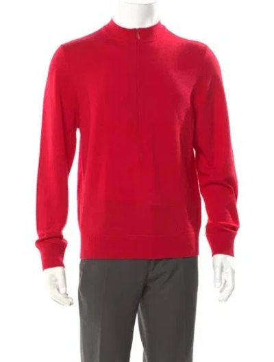 Pre-owned Aimé Leon Dore Merino Wool Mock Neck Pullover In Red