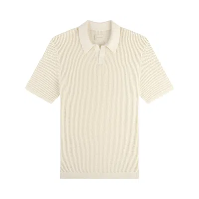 Pre-owned Aimé Leon Dore Mesh Knit Polo 'coconut Milk' | White | Men's Size Xl