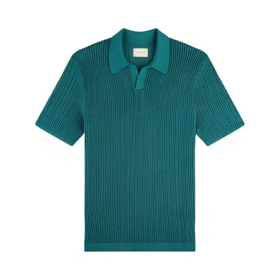 Pre-owned Aimé Leon Dore Mesh Knit Polo 'parasailing' | Green | Men's Size L