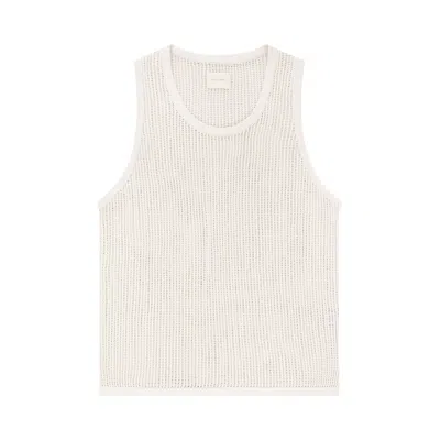 Pre-owned Aimé Leon Dore Mesh Knit Tank 'coconut Milk' | Cream | Men's Size Xs In White