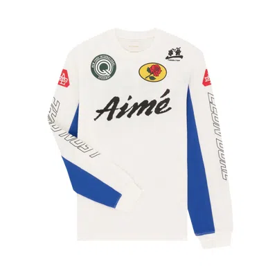 Pre-owned Aimé Leon Dore Mesh Moto Long-sleeve Tee 'pristine' | White | Men's Size M