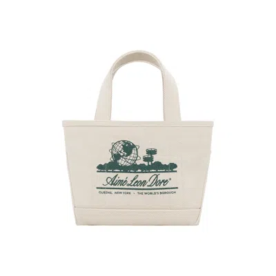 Pre-owned Aimé Leon Dore Mini Unisphere Tote Bag 'natural/botanical Green' | Cream | Men's Size Onesize
