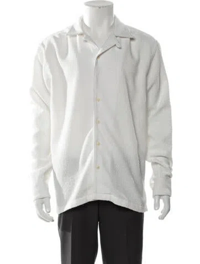 Pre-owned Aimé Leon Dore Mock Neck Long Sleeve Cardigan In White