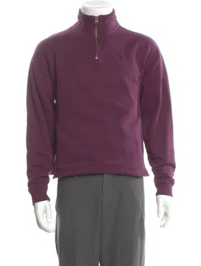 Pre-owned Aimé Leon Dore Mock Neck Long Sleeve Polo Sweater In Purple