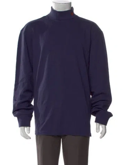 Pre-owned Aimé Leon Dore Mock Neck Long Sleeve Sweatshirt In Blue