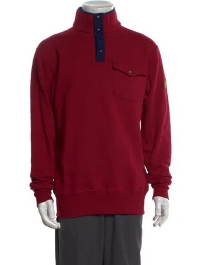 Pre-owned Aimé Leon Dore Mock Neck Long Sleeve Sweatshirt In Red
