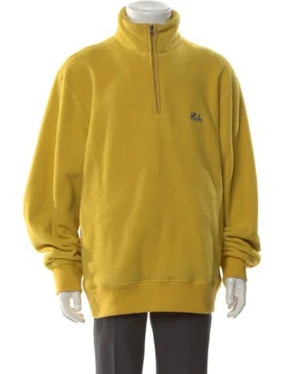 Pre-owned Aimé Leon Dore Mock Neck Long Sleeve Sweatshirt In Yellow