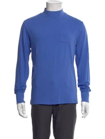 Pre-owned Aimé Leon Dore Mock Neck Long Sleeve T-shirt In Blue