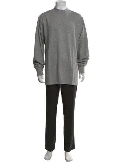 Pre-owned Aimé Leon Dore Mock Neck Long Sleeve T-shirt In Grey