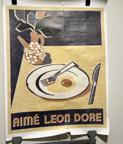 Pre-owned Aimé Leon Dore Molina Breakfast Eggs Poster (damaged) In Yellow