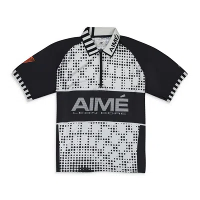 Aimé Leon Dore X New Balance Zip-up Polo Shirt In Black
