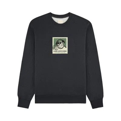 Pre-owned Aimé Leon Dore Musician Crewneck Sweatshirt 'charcoal Melange' | Black | Men's Size M