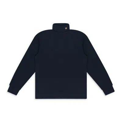 Aimé Leon Dore Navy Crest Turtleneck Sweater In Blue