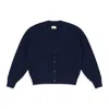 Aimé Leon Dore Navy Waffle Knit Cardigan In Blue