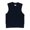 Aimé Leon Dore Navy Waffle V-neck Sweater Vest In Blue