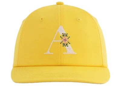 Pre-owned Aimé Leon Dore Needlepoint 'a' Hat In Yellow